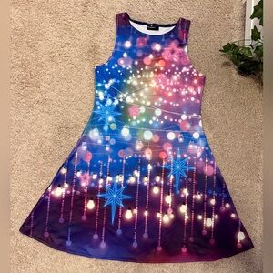 BLACKMILK DRESS SIZE M NWOT STARS LIGHTS CHRISTMAS PINK BLUE PURPLE